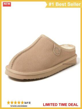 Genuine Shearling Clog Slippers Indoor Outdoor Suede